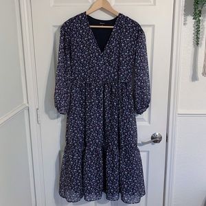 Madewell Floral Faux Wrap Midi Dress